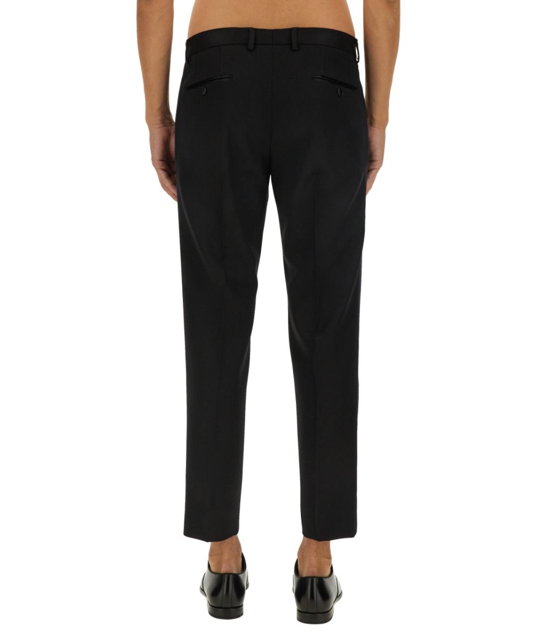 DOLCE&GABBANA Черные шелковые повседневные брюки, фото 3