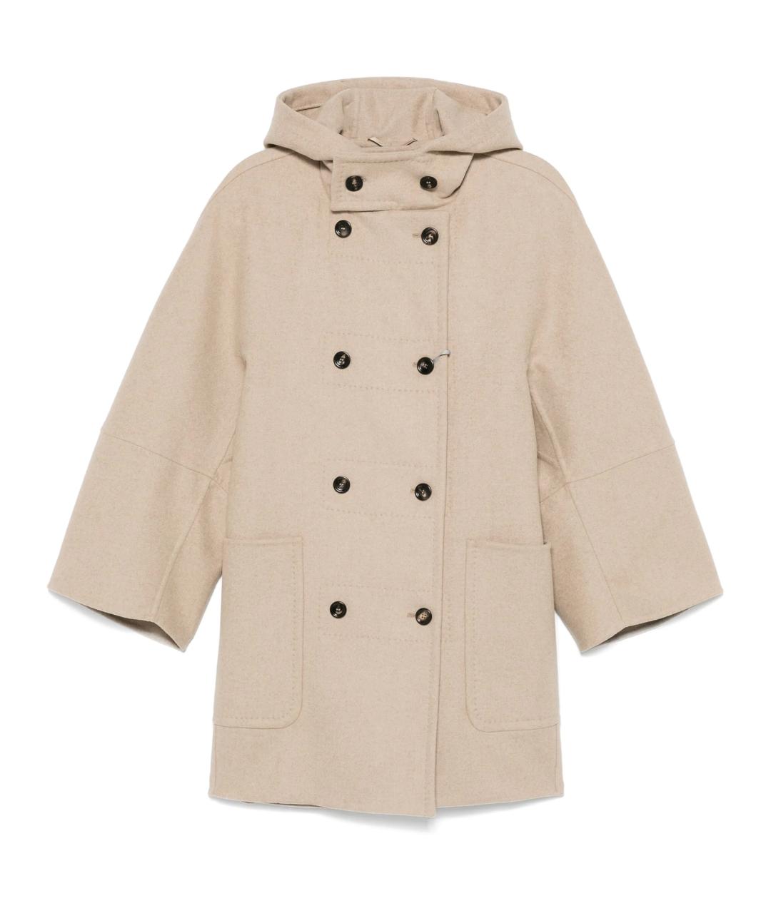 MAX MARA Бежевое шерстяное пальто, фото 1