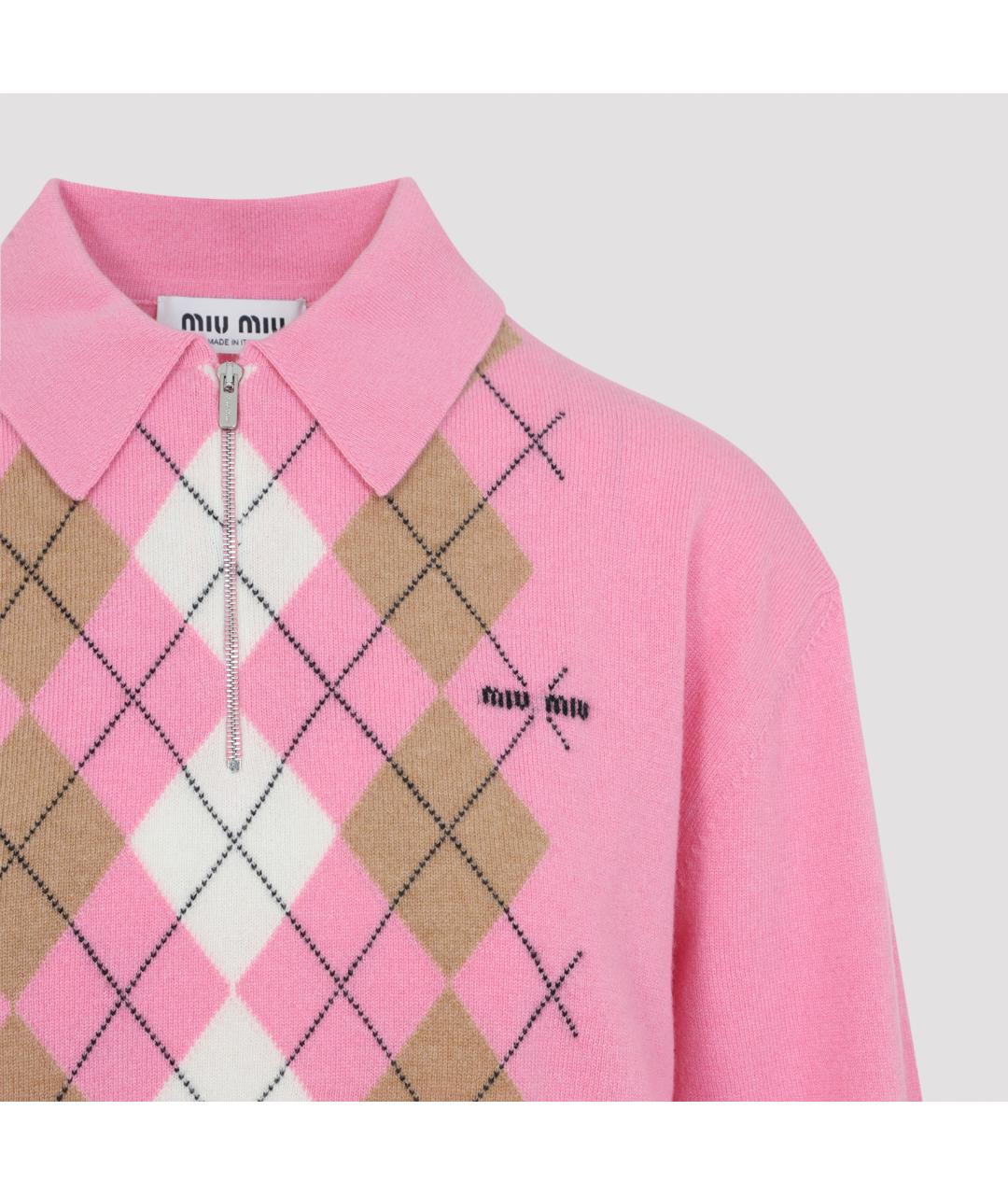 MIU MIU Розовый кашемировый джемпер / свитер, фото 4