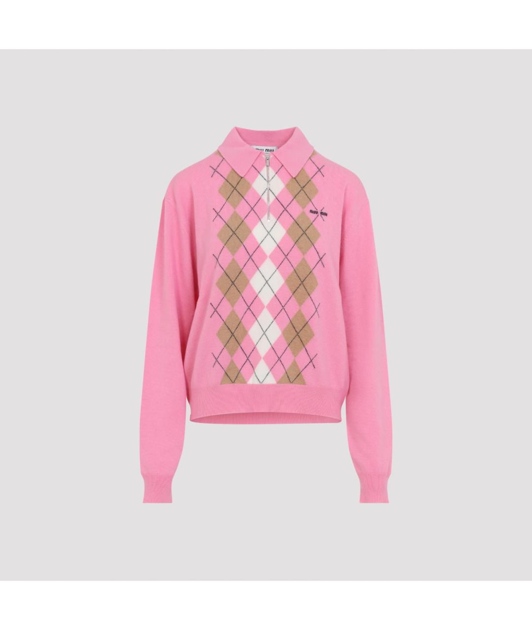 MIU MIU Розовый кашемировый джемпер / свитер, фото 2