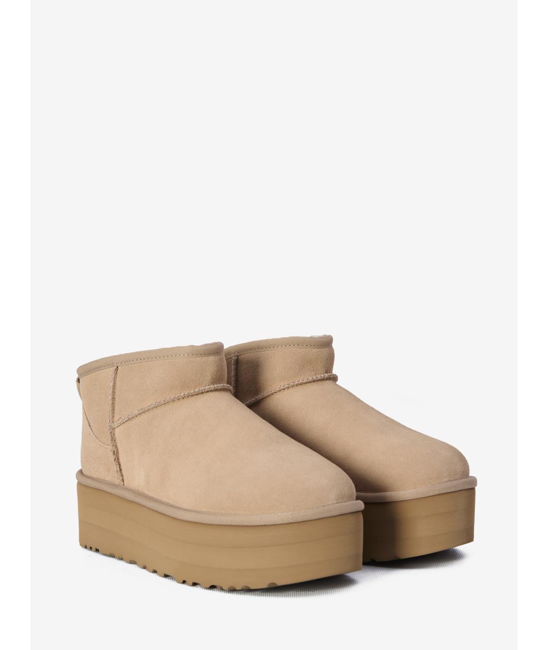 UGG AUSTRALIA Бежевые нубуковые ботинки, фото 2