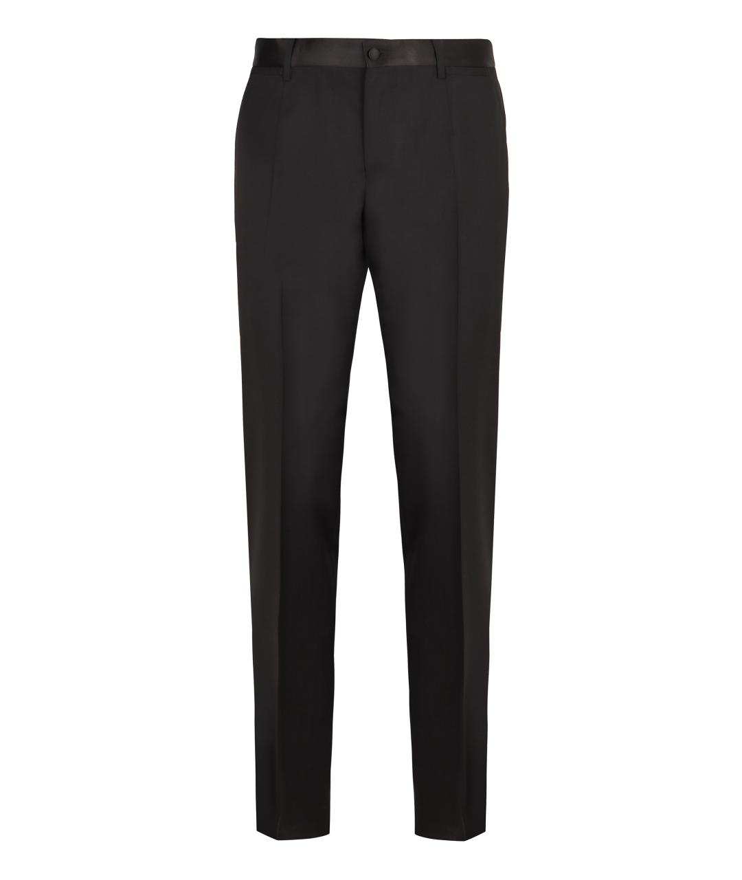 DOLCE&GABBANA Черные шерстяные повседневные брюки, фото 1
