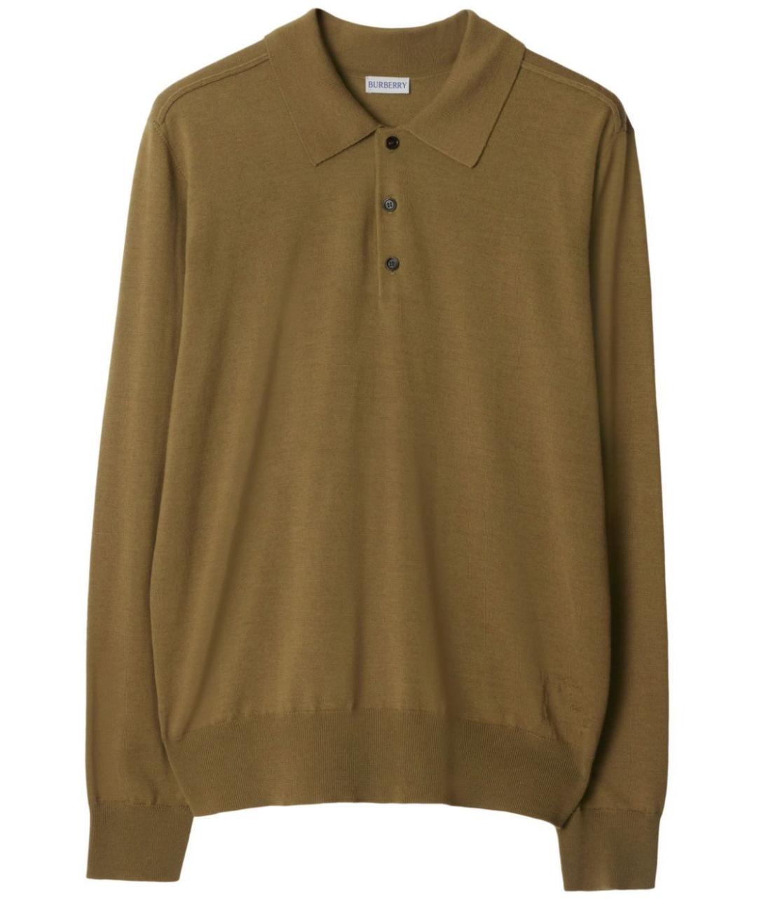 BURBERRY Горчичный шерстяной джемпер / свитер, фото 1