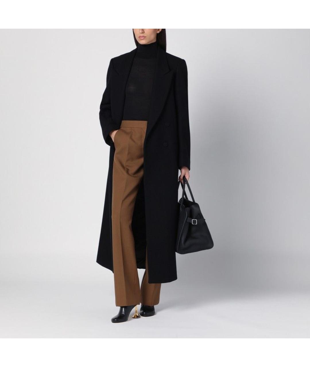 JIL SANDER Коричневые шерстяные прямые брюки, фото 2