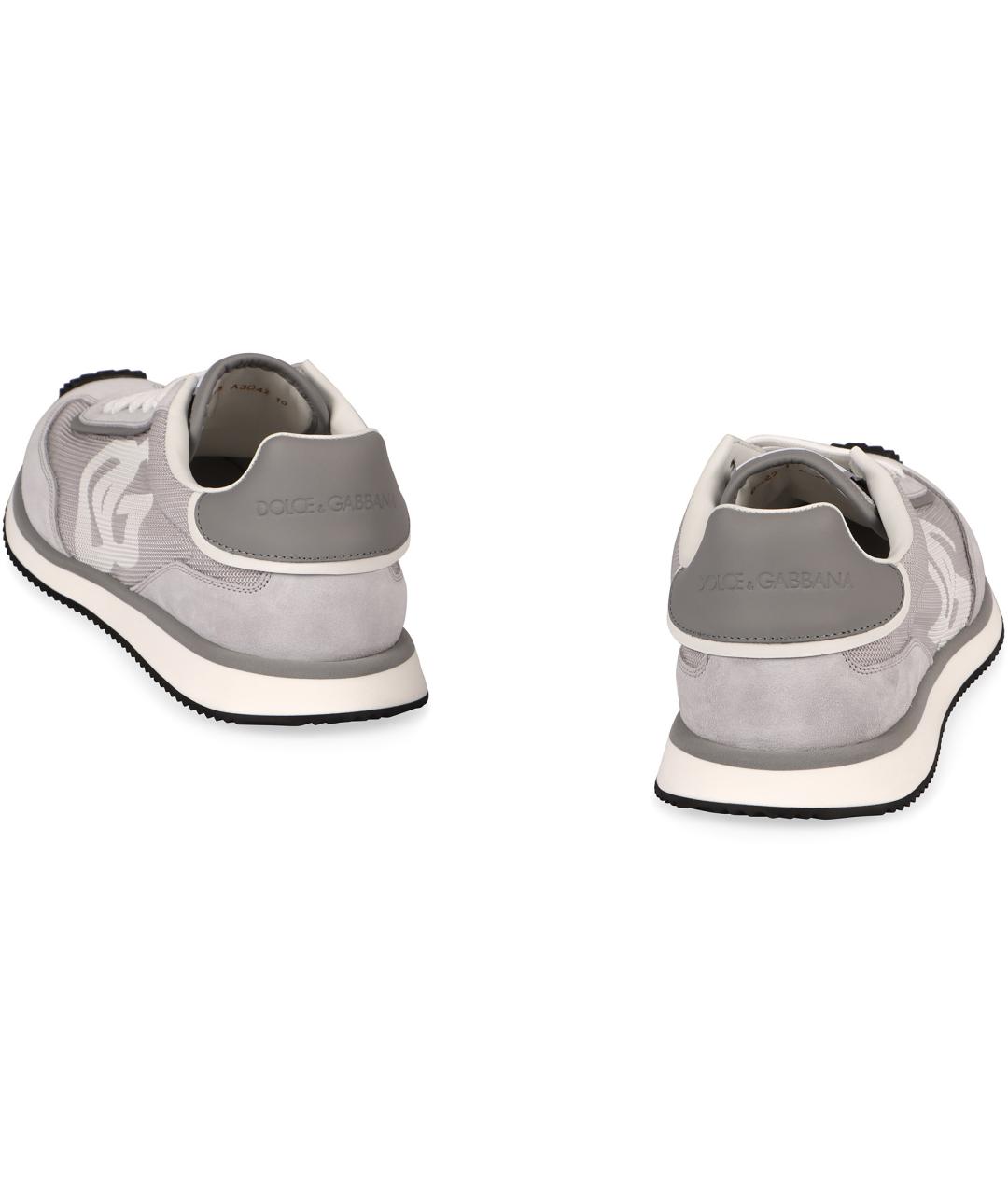 DOLCE&GABBANA Серые синтетические низкие кроссовки / кеды, фото 3