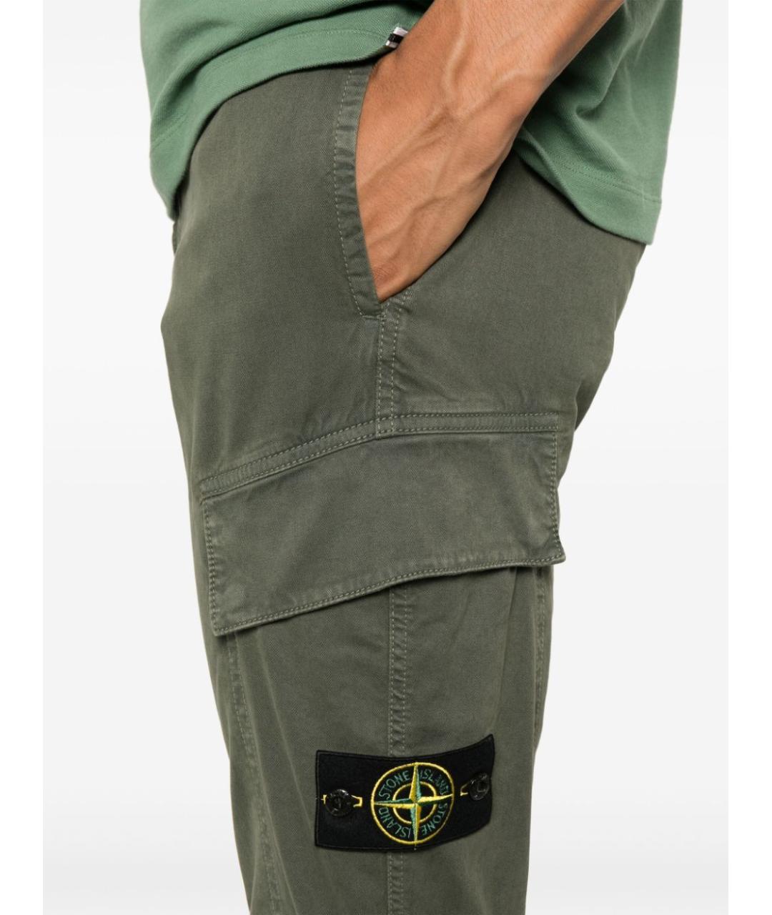 STONE ISLAND Зеленые повседневные брюки, фото 5