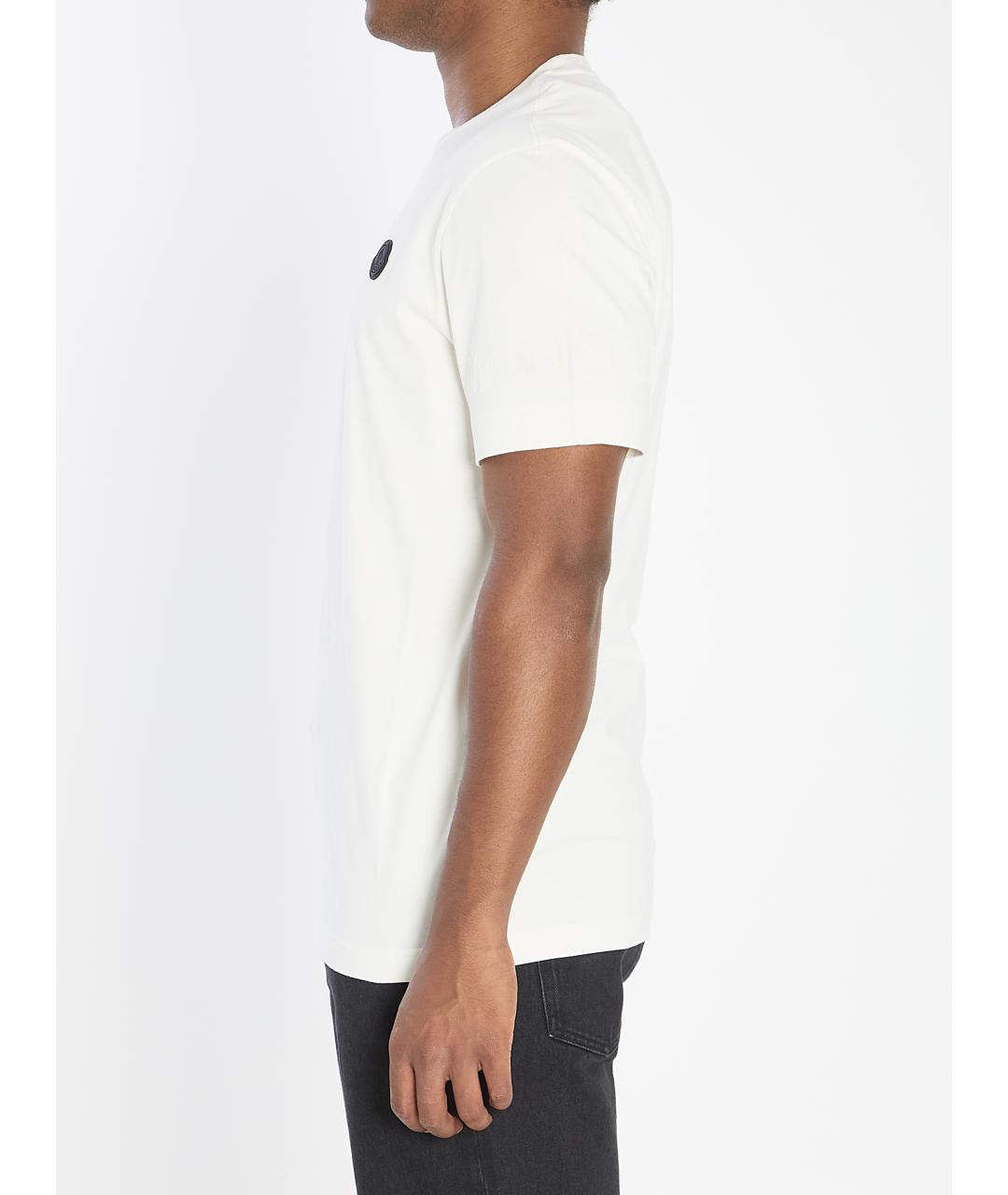 MONCLER Белая хлопковая футболка, фото 4