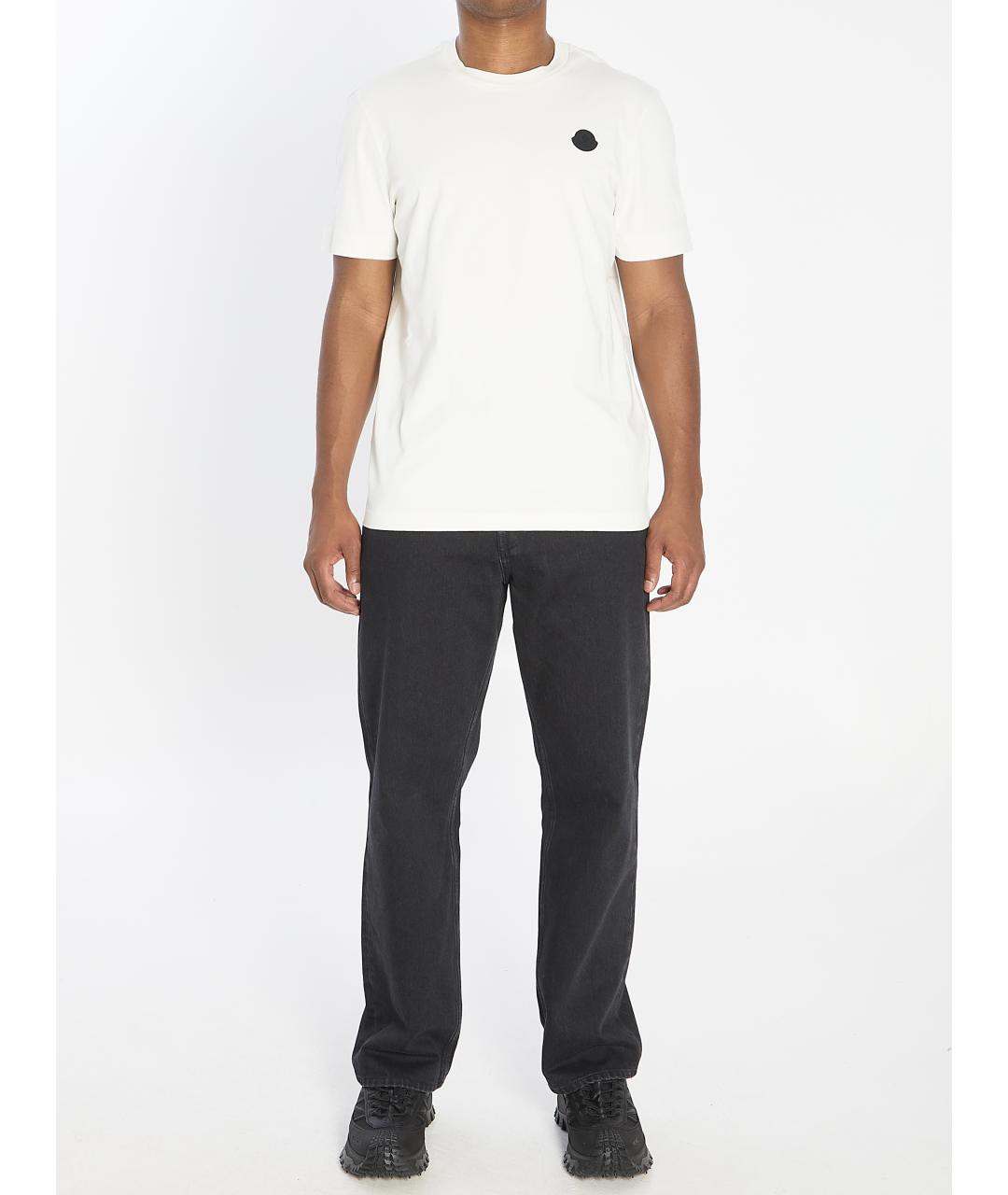 MONCLER Белая хлопковая футболка, фото 6