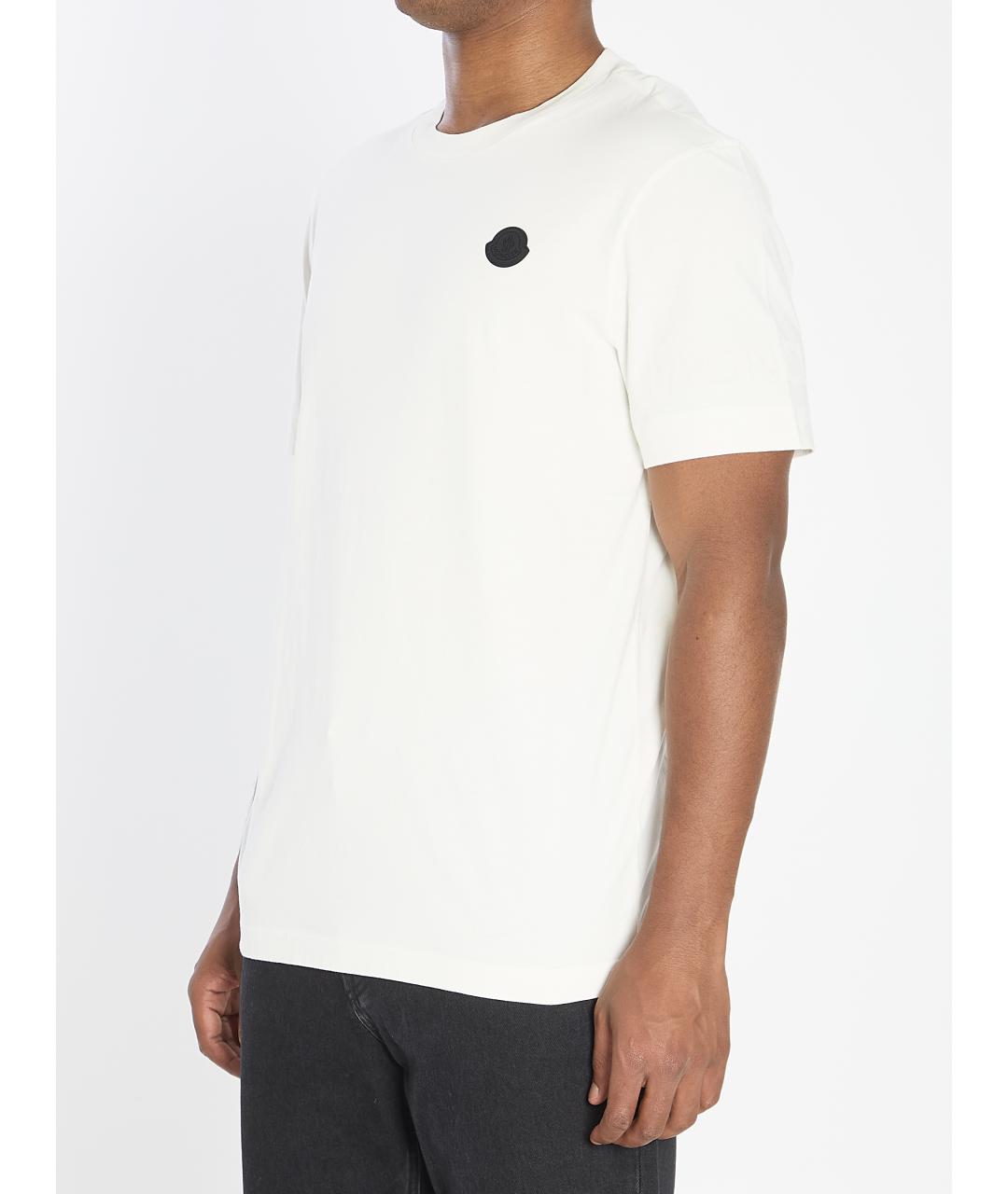 MONCLER Белая хлопковая футболка, фото 3