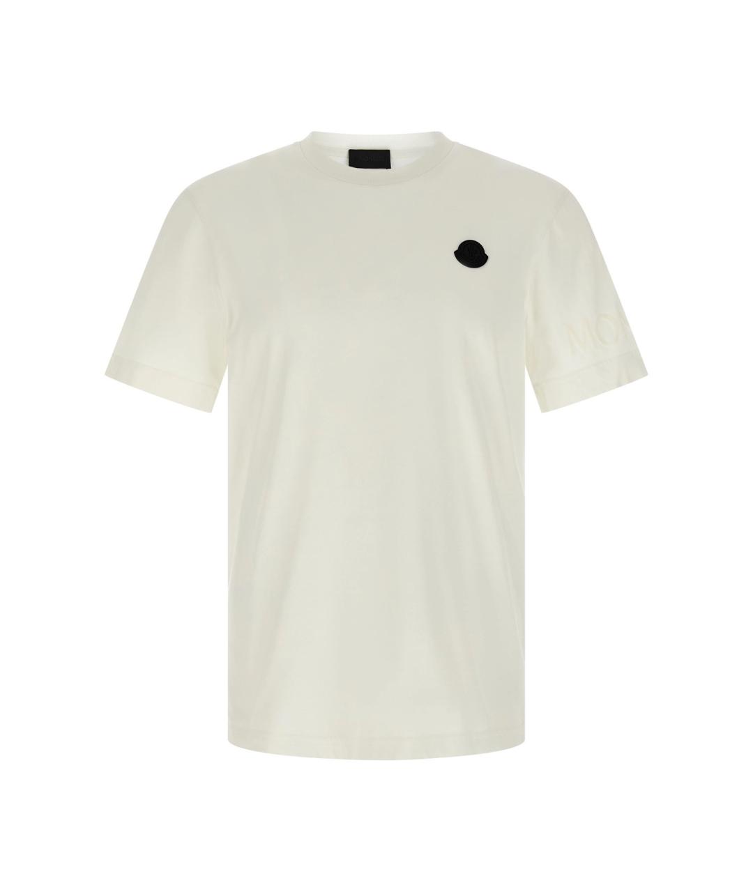 MONCLER Белая хлопковая футболка, фото 1