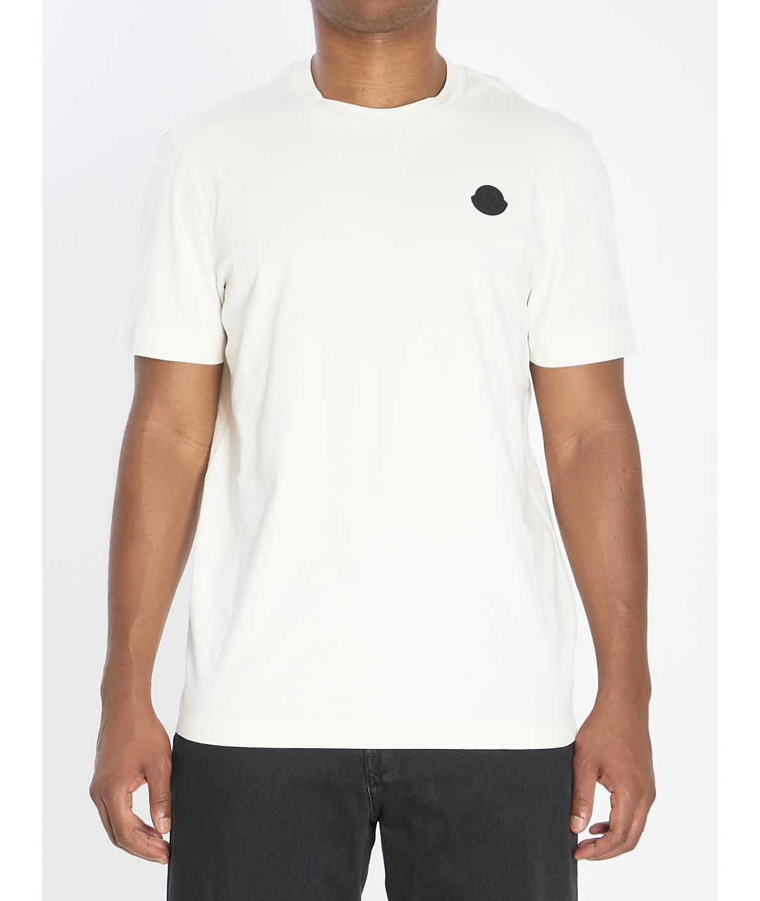 MONCLER Белая хлопковая футболка, фото 2