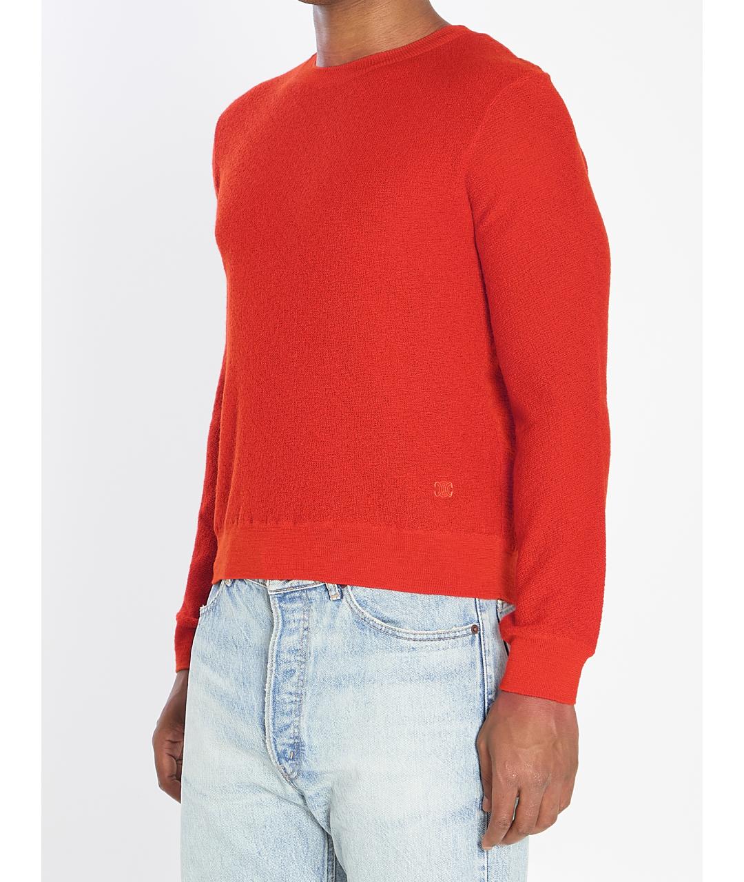 CELINE Красный шерстяной джемпер / свитер, фото 3