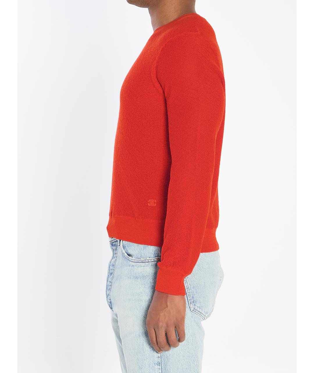 CELINE Красный шерстяной джемпер / свитер, фото 4