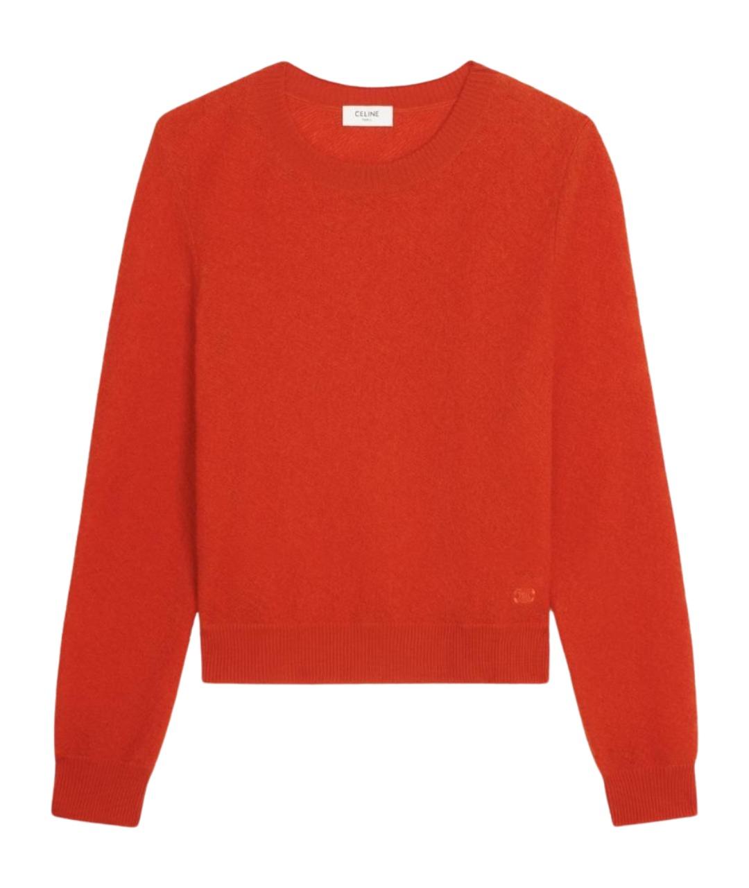 CELINE Красный шерстяной джемпер / свитер, фото 1