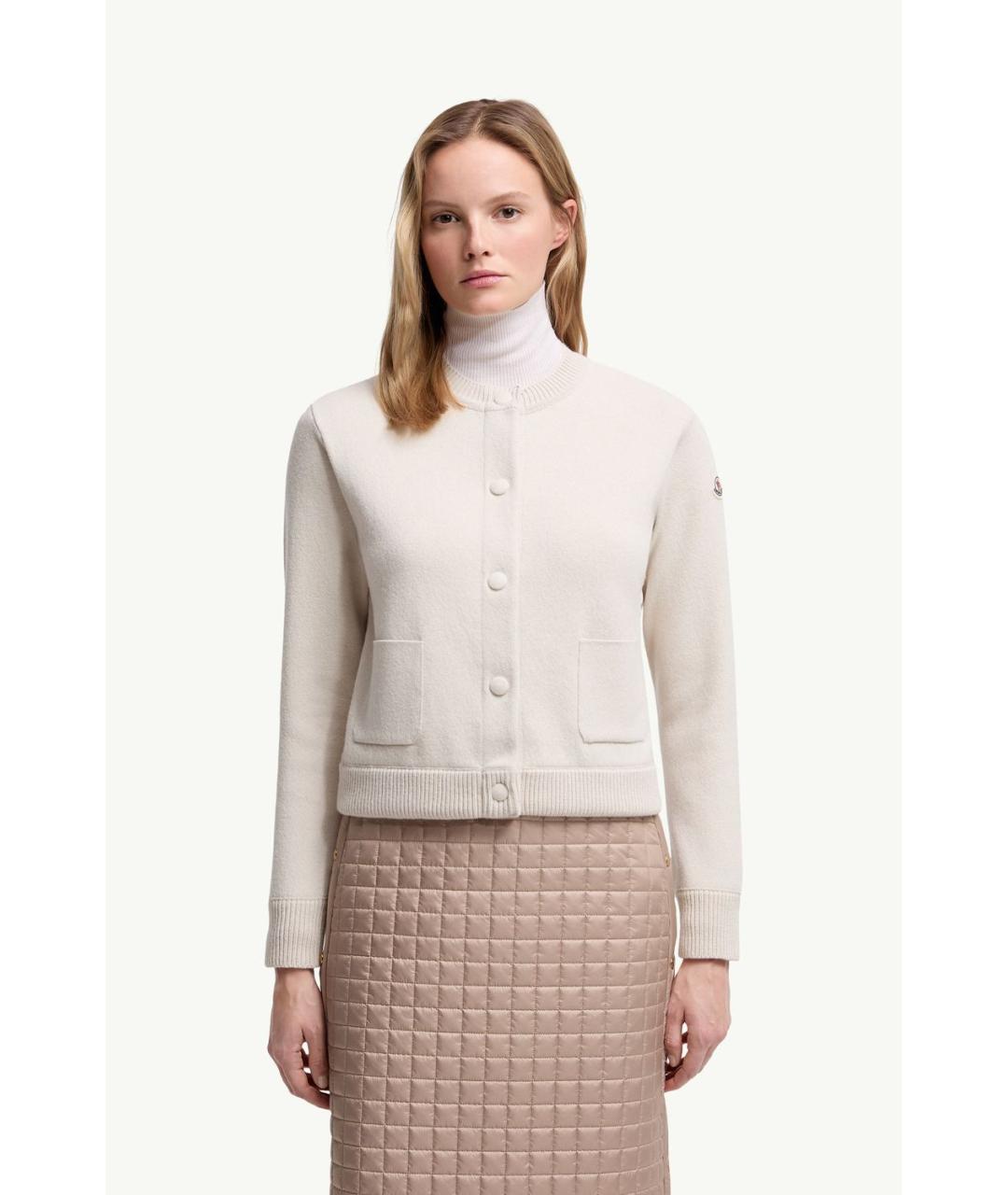 MONCLER Бежевая полиэстеровая куртка, фото 3