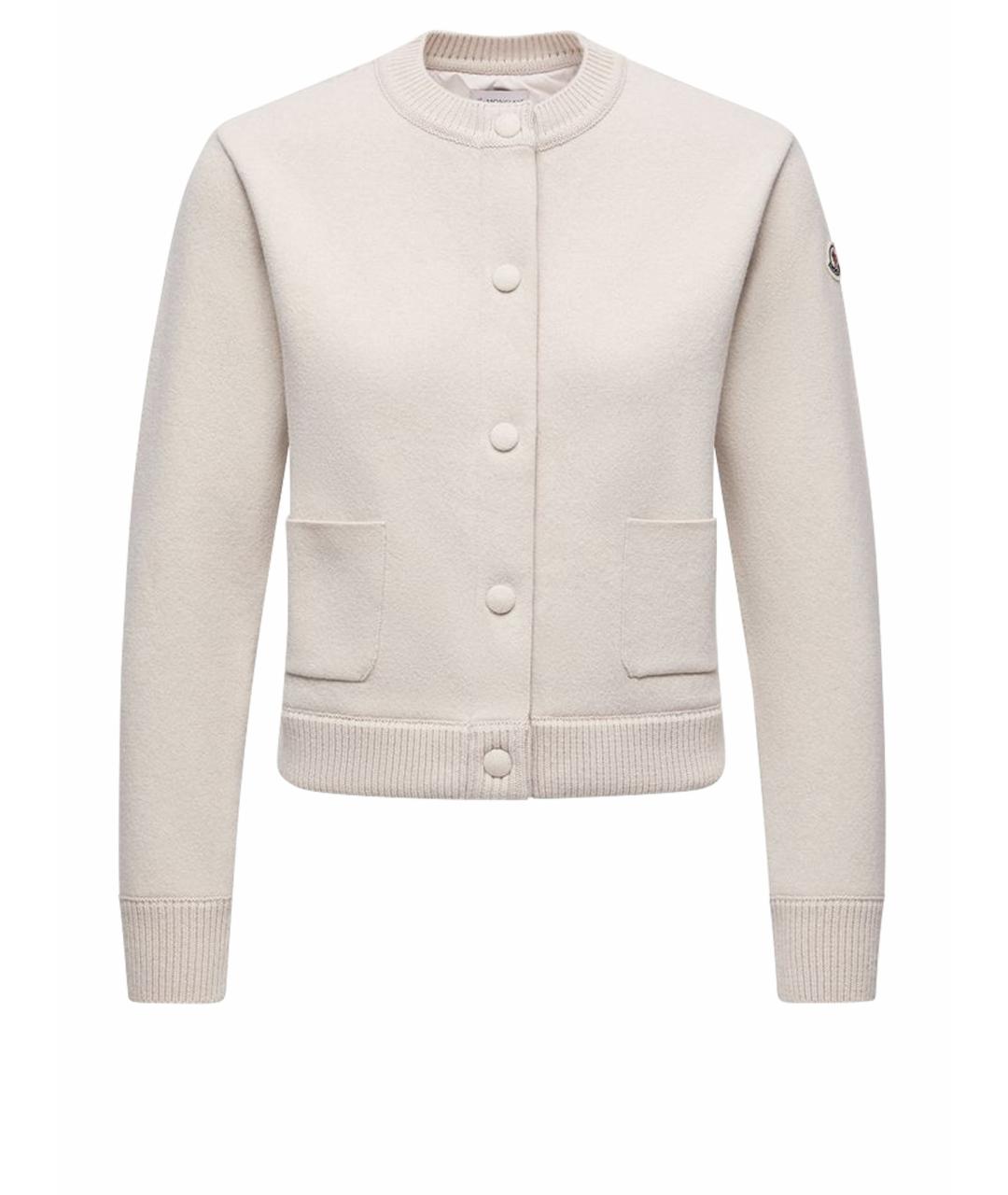 MONCLER Бежевая полиэстеровая куртка, фото 1