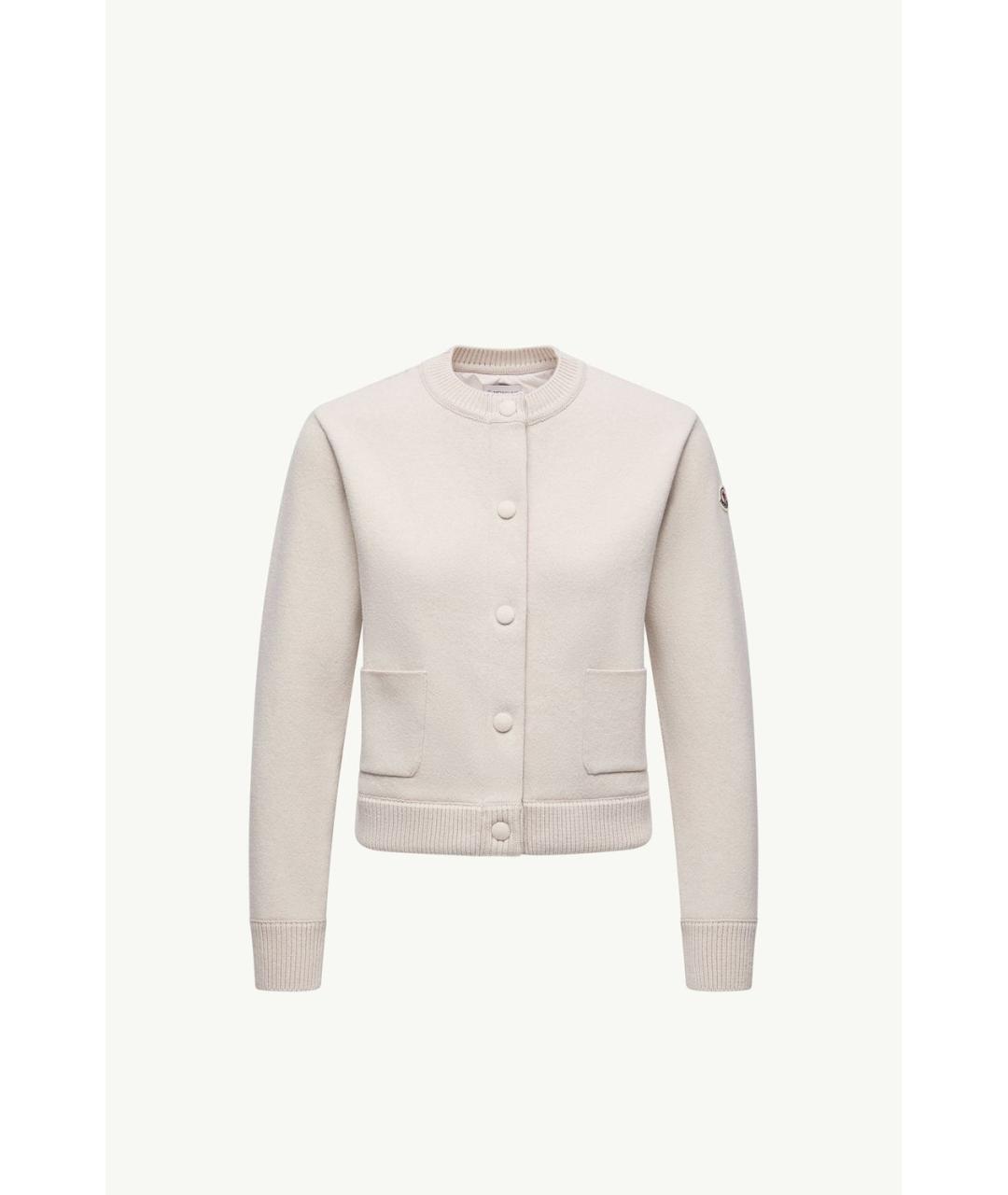 MONCLER Бежевая полиэстеровая куртка, фото 6