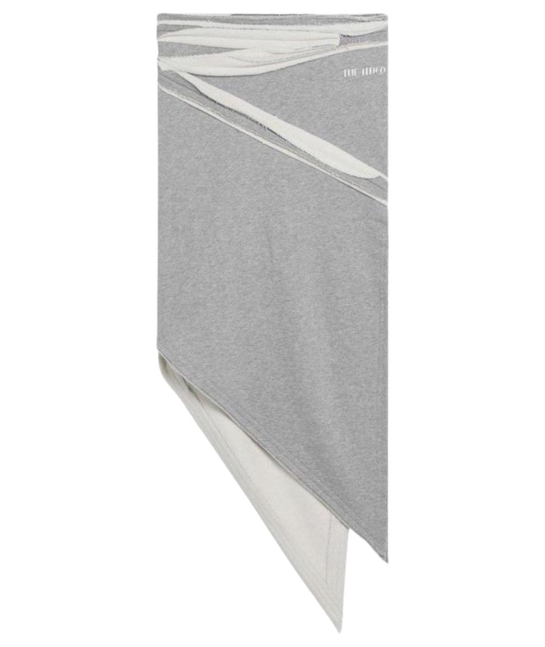 THE ATTICO Серая хлопковая юбка миди, фото 1