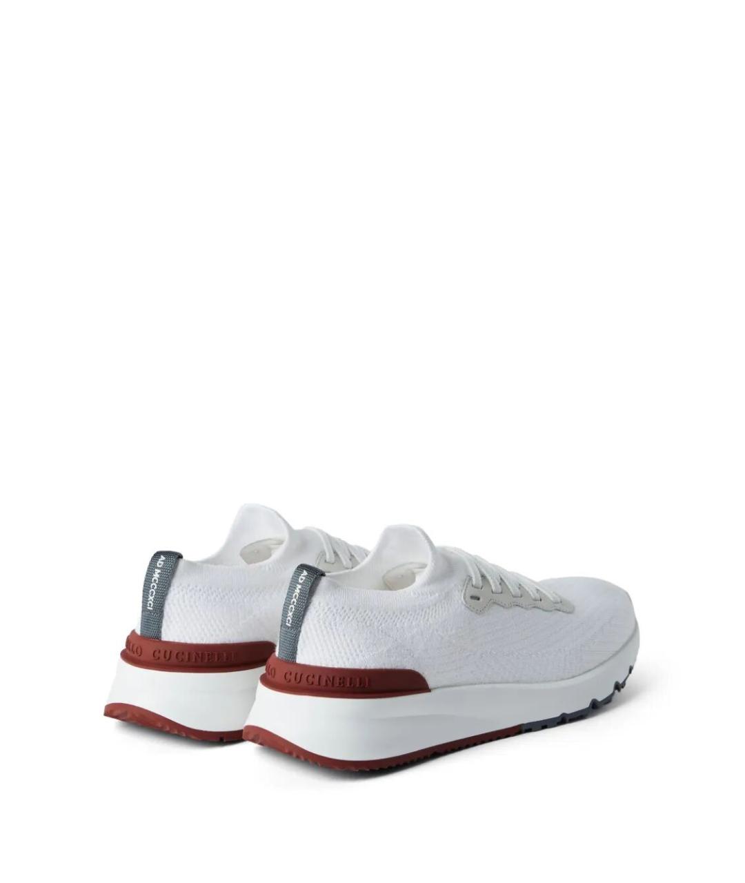 BRUNELLO CUCINELLI Белые текстильные низкие кроссовки / кеды, фото 3
