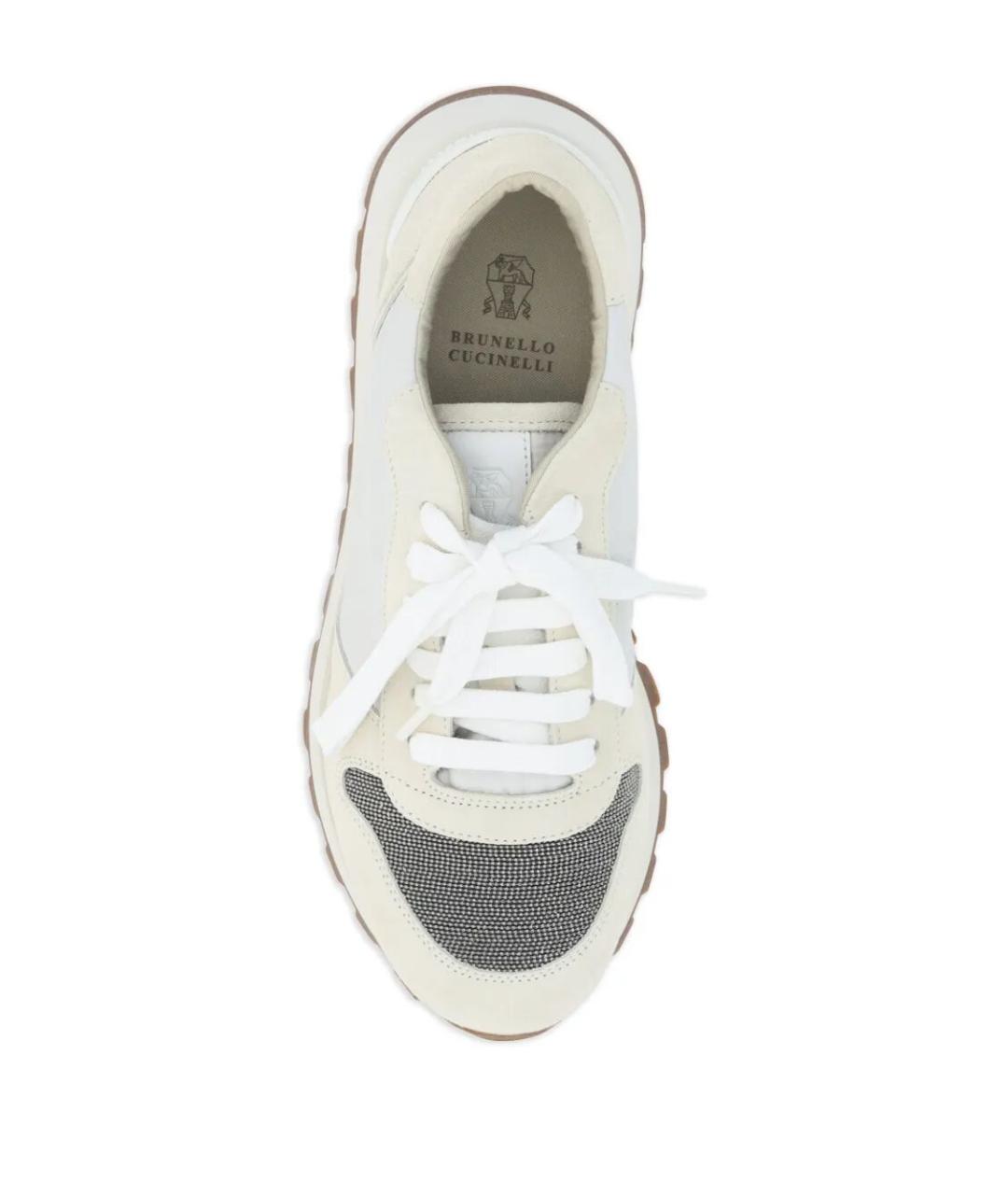 BRUNELLO CUCINELLI Белые кожаные кроссовки, фото 4