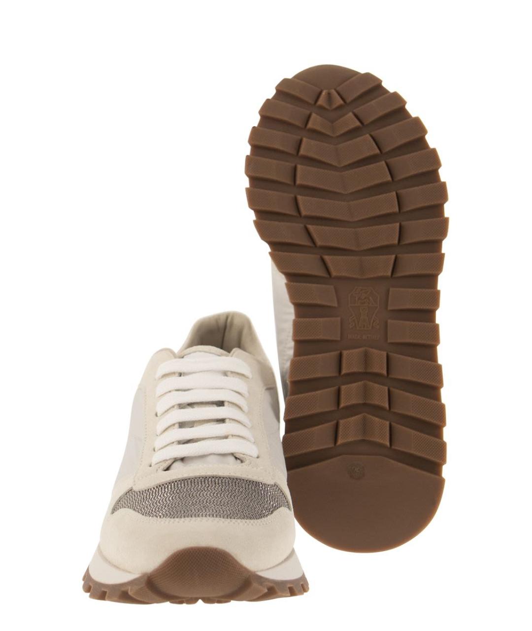 BRUNELLO CUCINELLI Белые кожаные кроссовки, фото 5