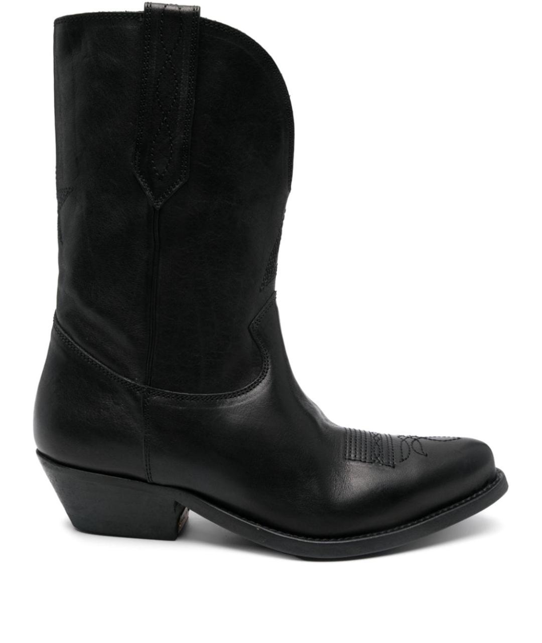 GOLDEN GOOSE DELUXE BRAND Черные кожаные сапоги, фото 1