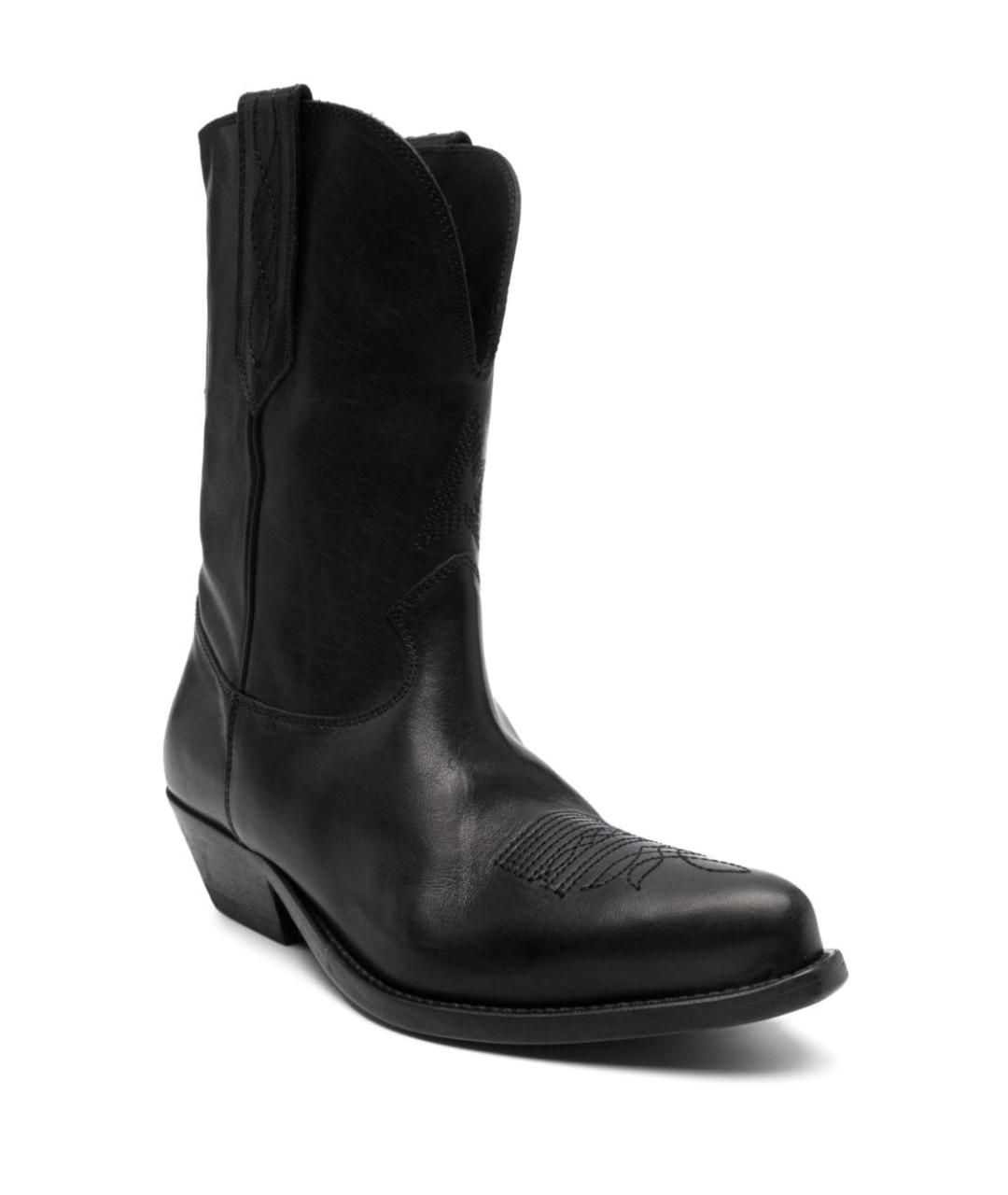 GOLDEN GOOSE DELUXE BRAND Черные кожаные сапоги, фото 3