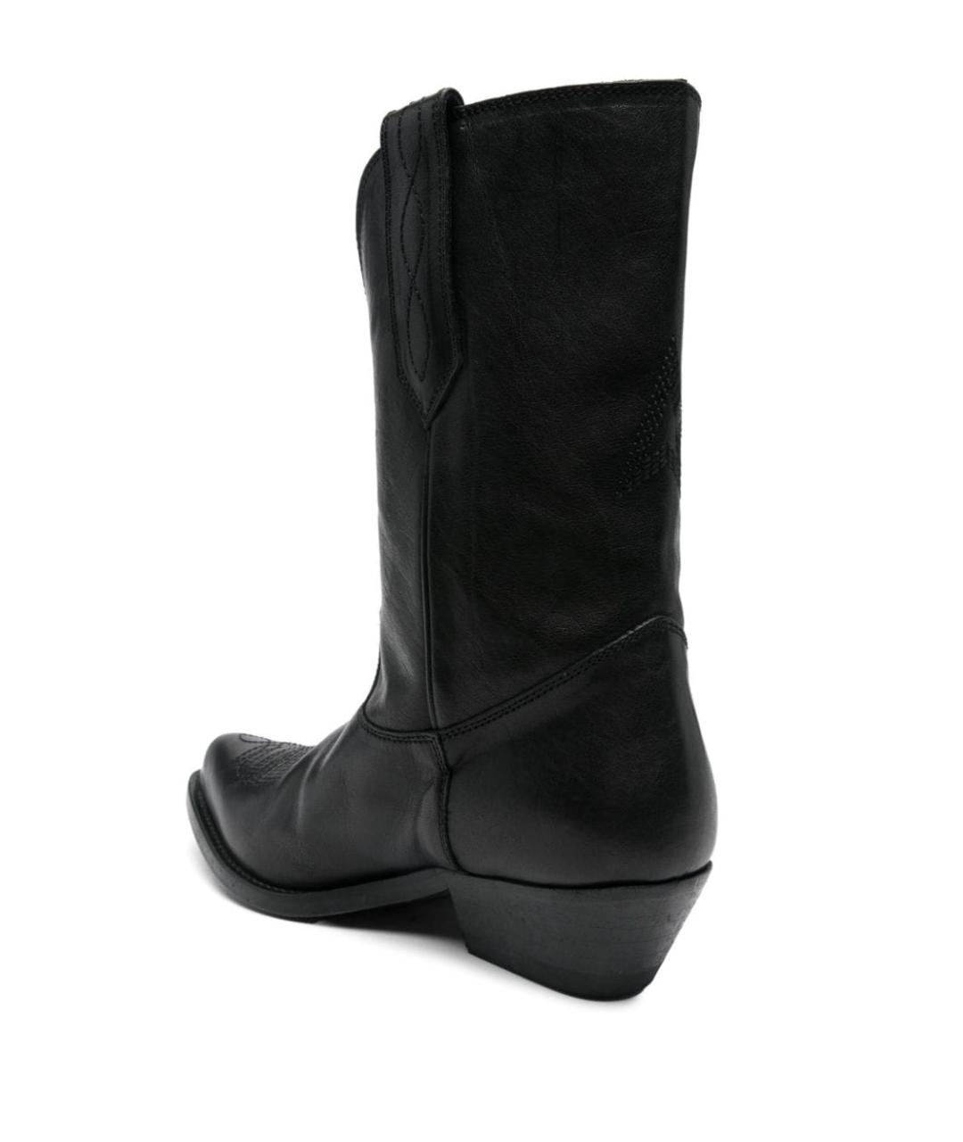 GOLDEN GOOSE DELUXE BRAND Черные кожаные сапоги, фото 4