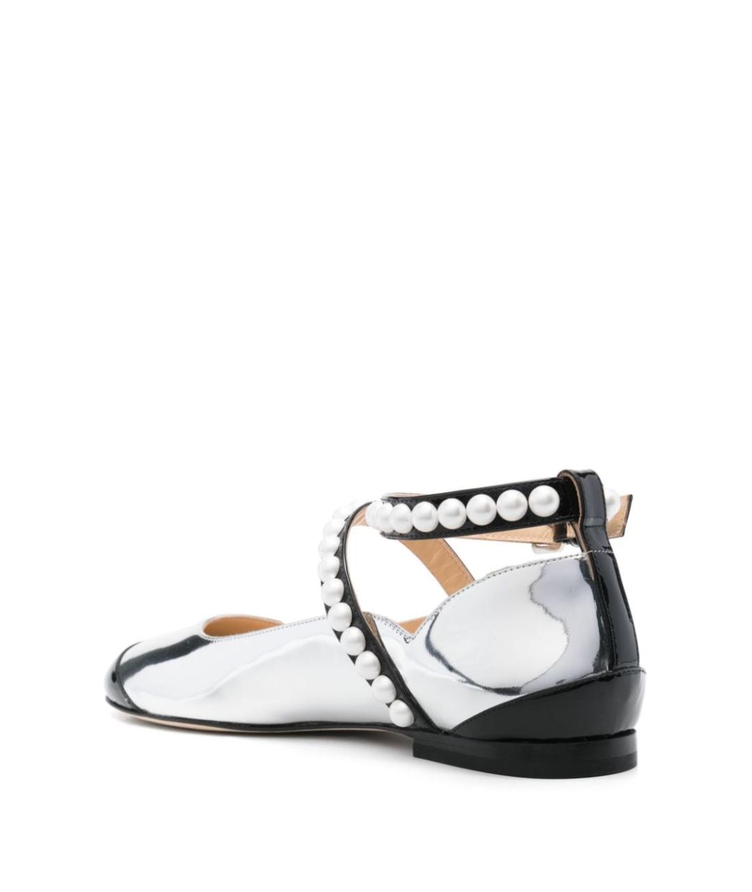 MACH&MACH Серебряные кожаные балетки, фото 3