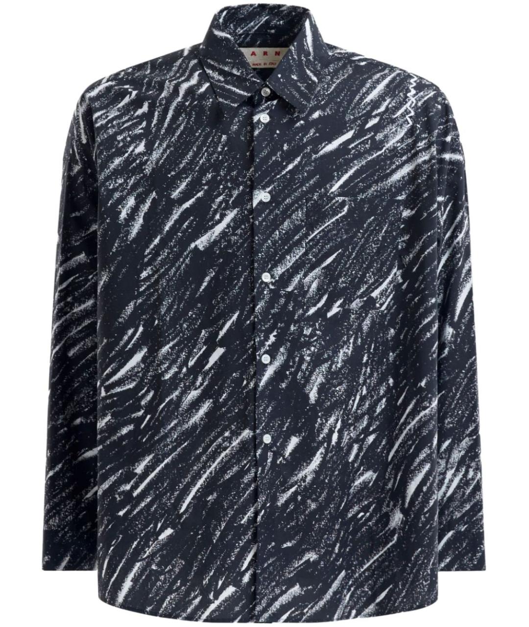 MARNI Черная хлопковая кэжуал рубашка, фото 1