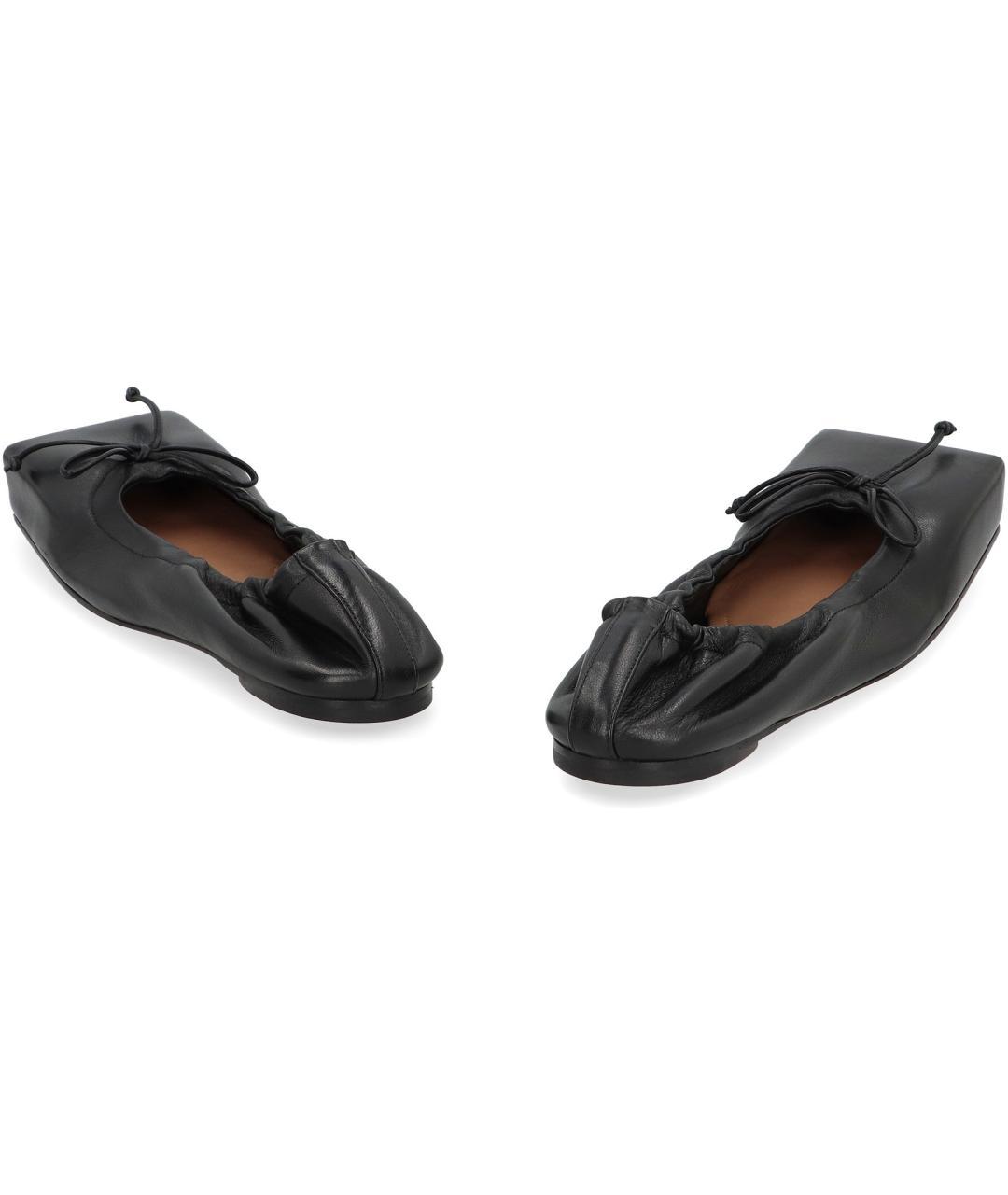 JACQUEMUS Черные кожаные балетки, фото 3