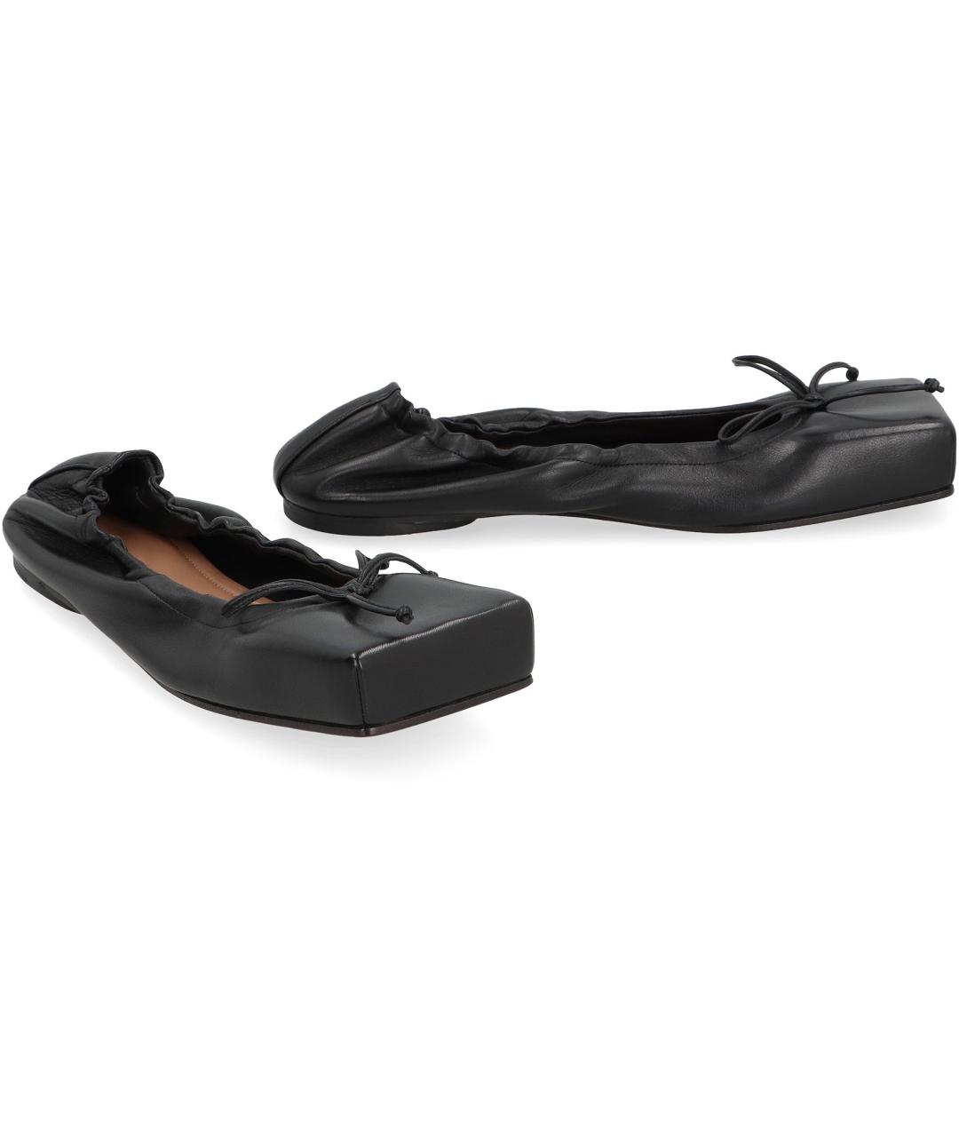 JACQUEMUS Черные кожаные балетки, фото 2