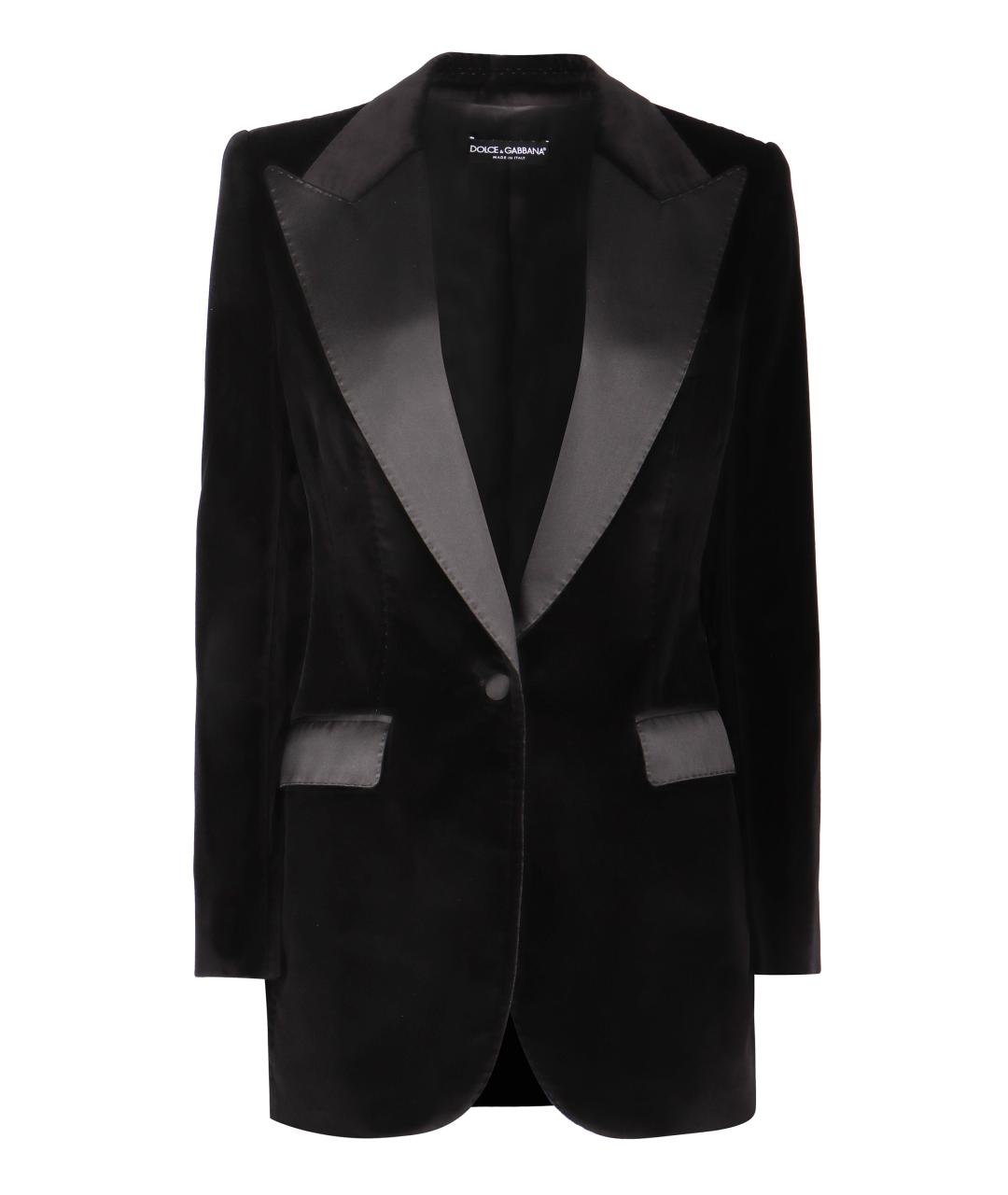 DOLCE&GABBANA Черный бархатный жакет/пиджак, фото 1