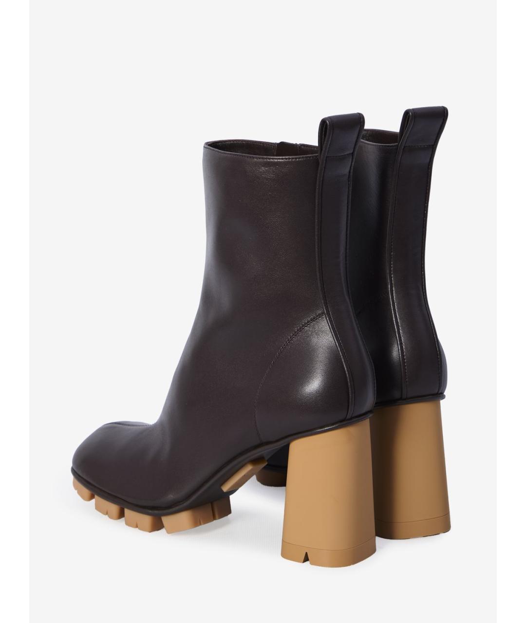 BOTTEGA VENETA Коричневые кожаные ботинки, фото 4