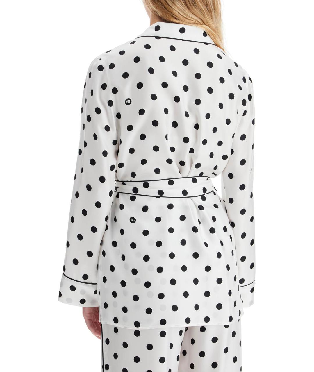 DOLCE&GABBANA Белая шелковая блузы, фото 3