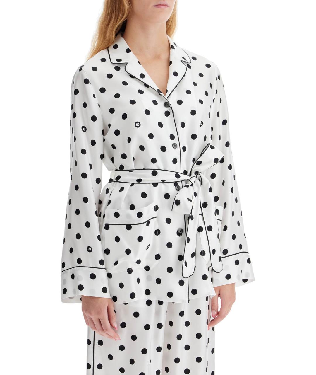 DOLCE&GABBANA Белая шелковая блузы, фото 2