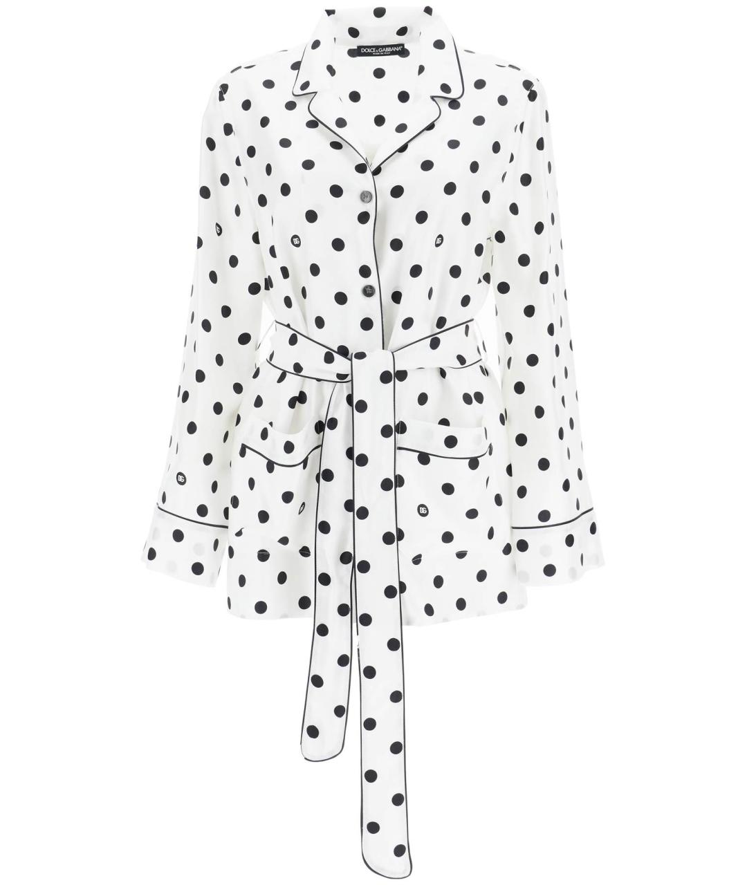 DOLCE&GABBANA Белая шелковая блузы, фото 1