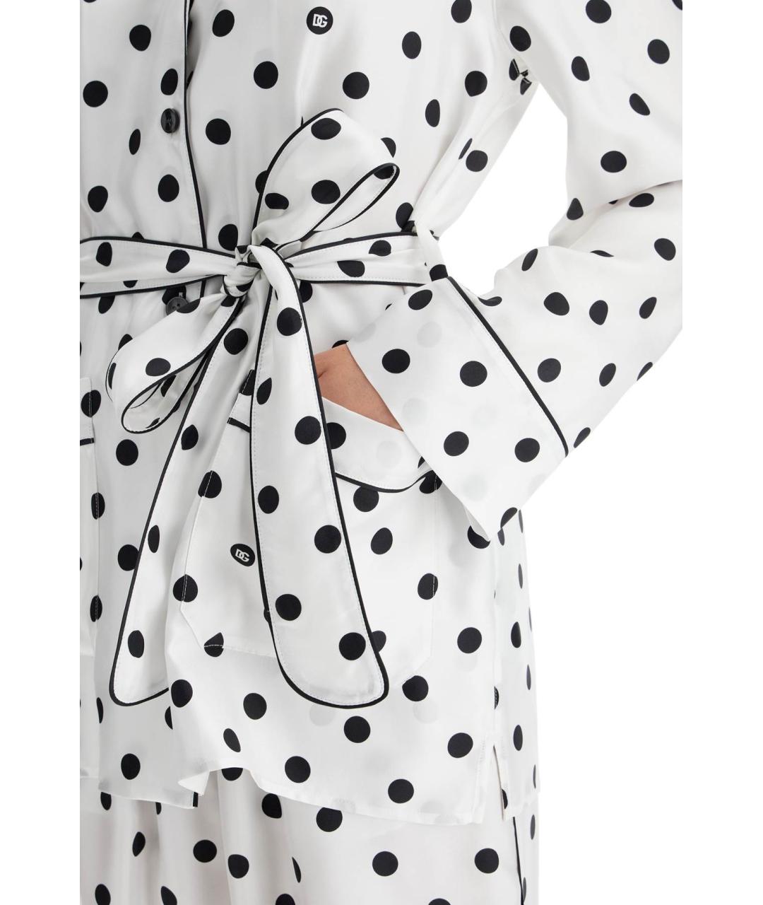 DOLCE&GABBANA Белая шелковая блузы, фото 4