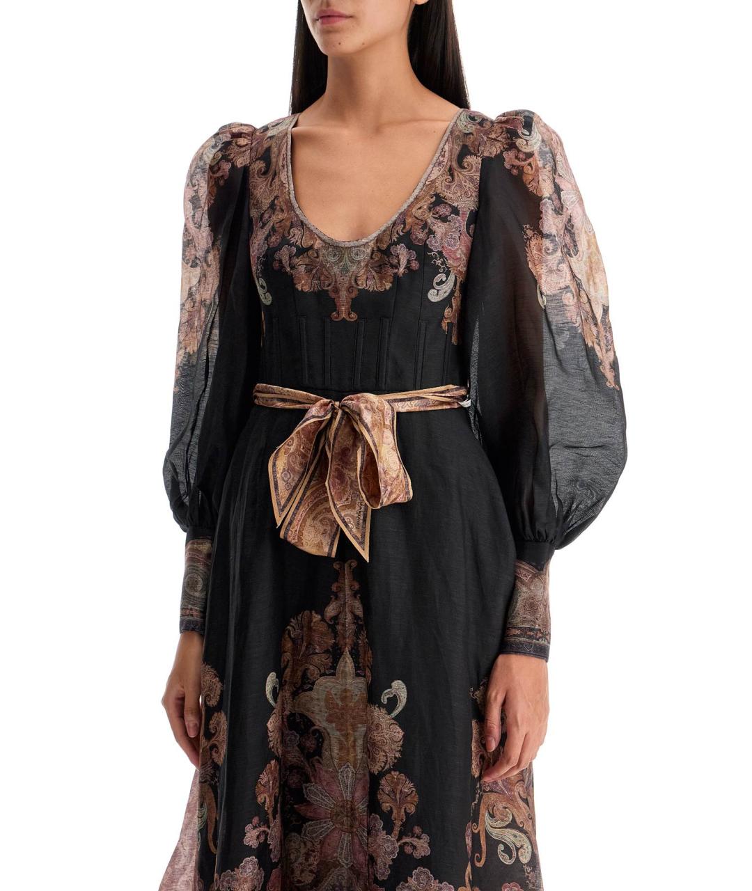 ZIMMERMANN Мульти льняное повседневное платье, фото 4