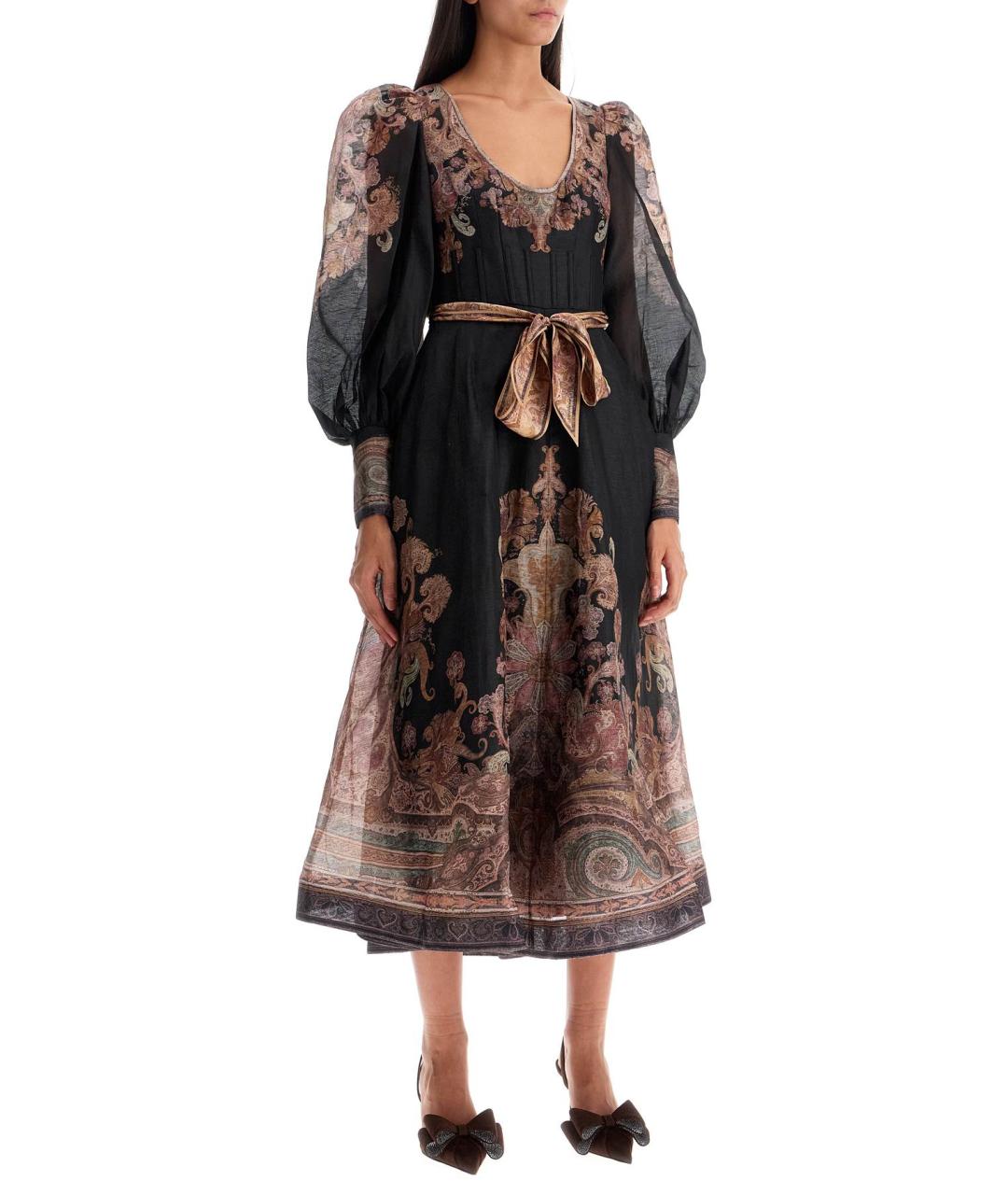 ZIMMERMANN Мульти льняное повседневное платье, фото 2