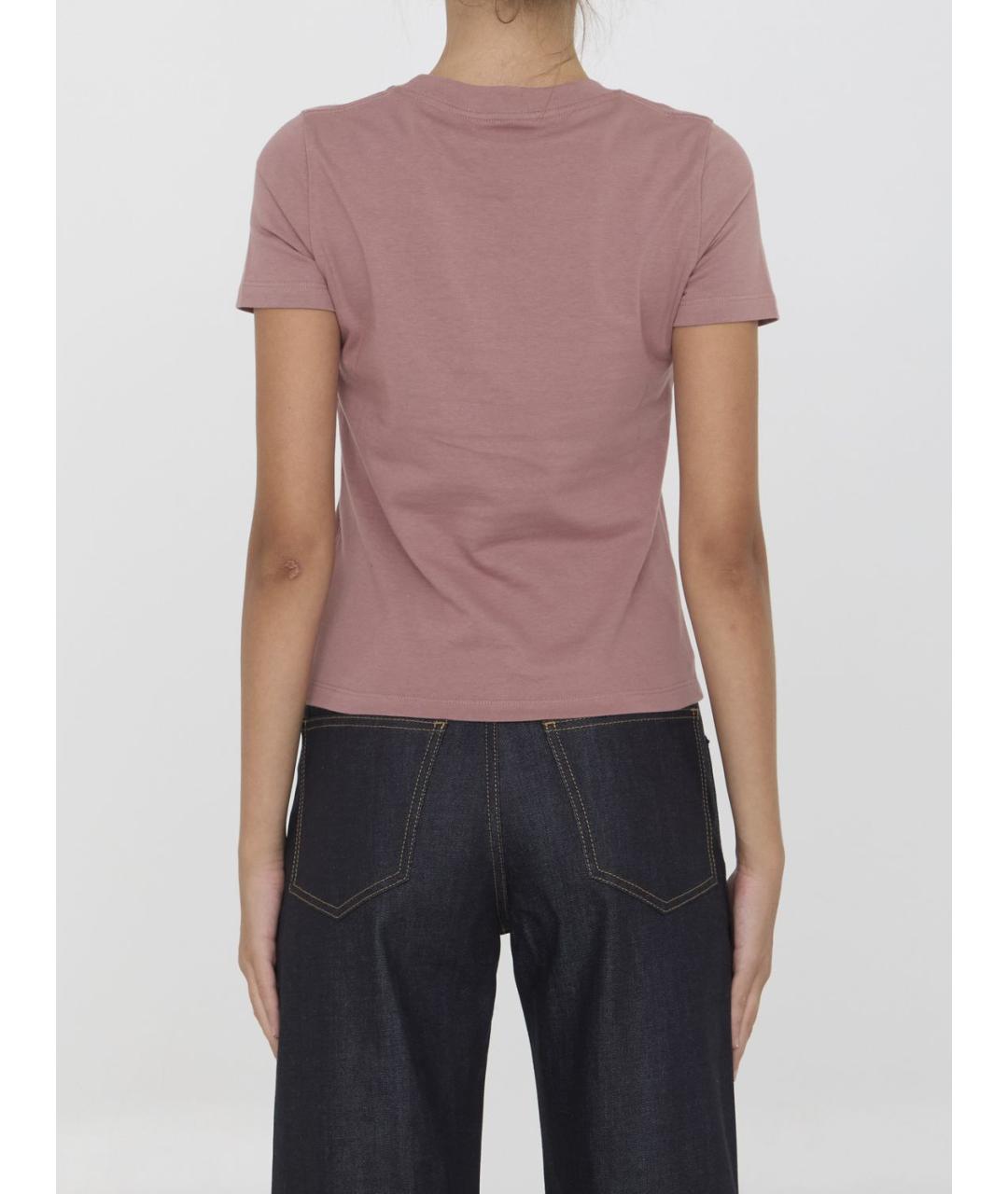 CHLOE Розовая хлопковая футболка, фото 5