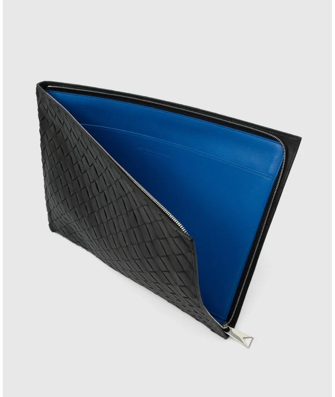 BOTTEGA VENETA Черная кожаная папка для документов, фото 7