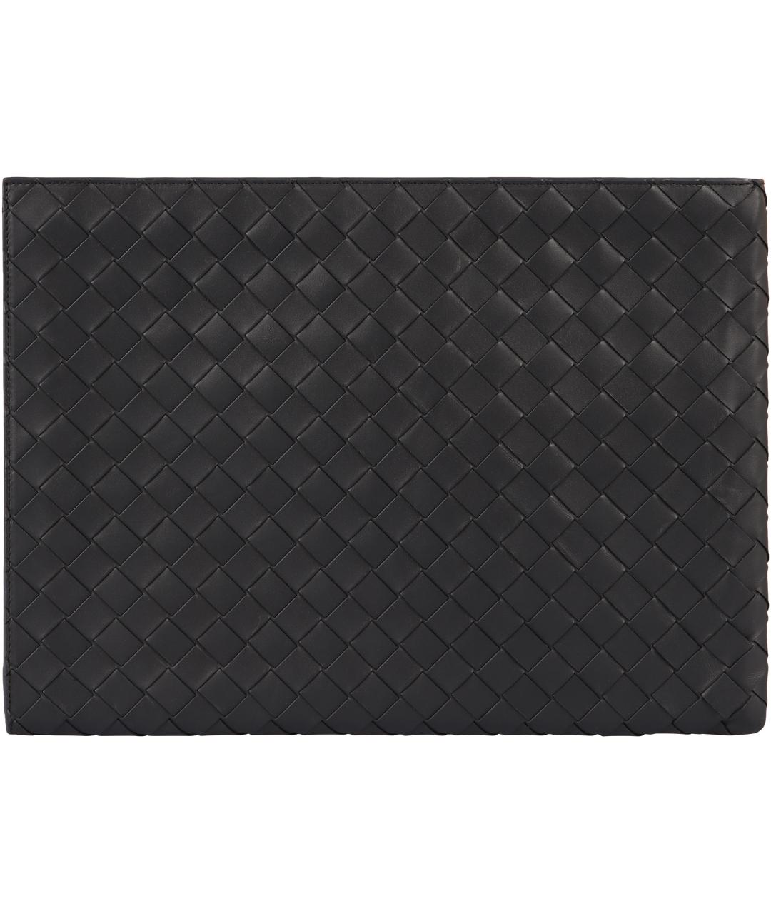 BOTTEGA VENETA Черная кожаная папка для документов, фото 4