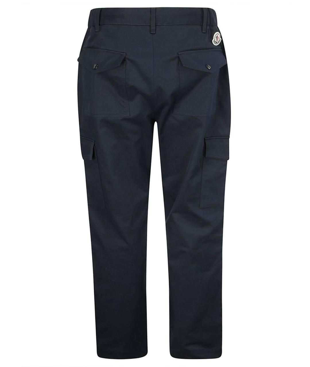 MONCLER Синие хлопковые повседневные брюки, фото 2