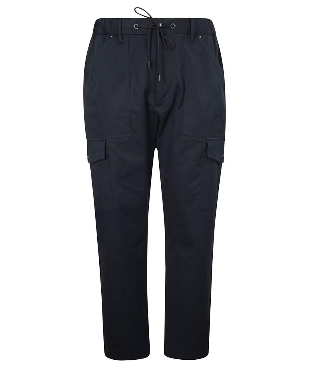 MONCLER Синие хлопковые повседневные брюки, фото 1