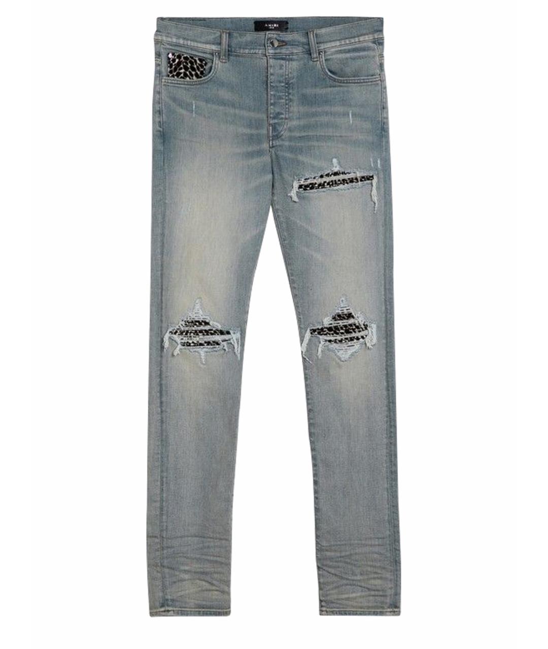 AMIRI Голубые хлопковые джинсы скинни, фото 1