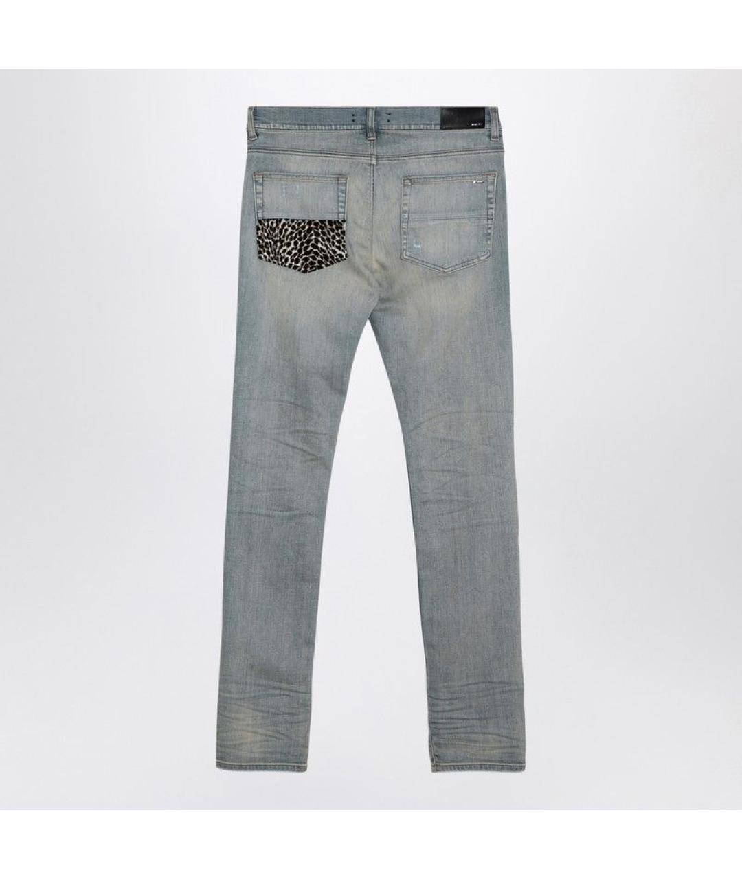 AMIRI Голубые хлопковые джинсы скинни, фото 2