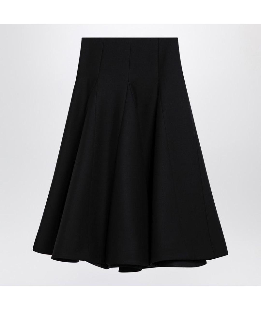 VALENTINO Черная шелковая юбка миди, фото 3