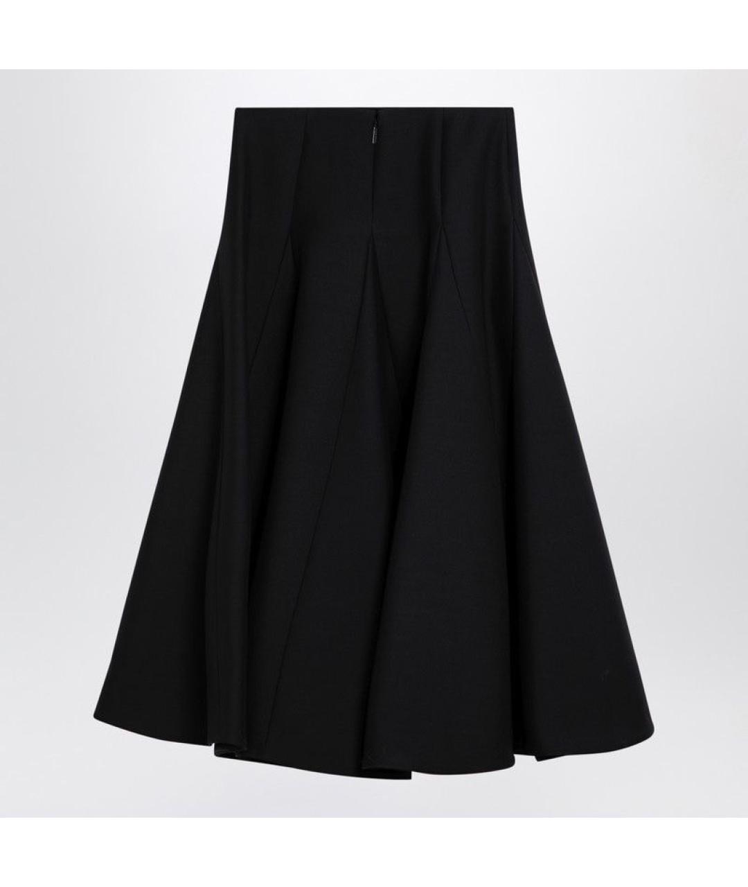 VALENTINO Черная шелковая юбка миди, фото 2