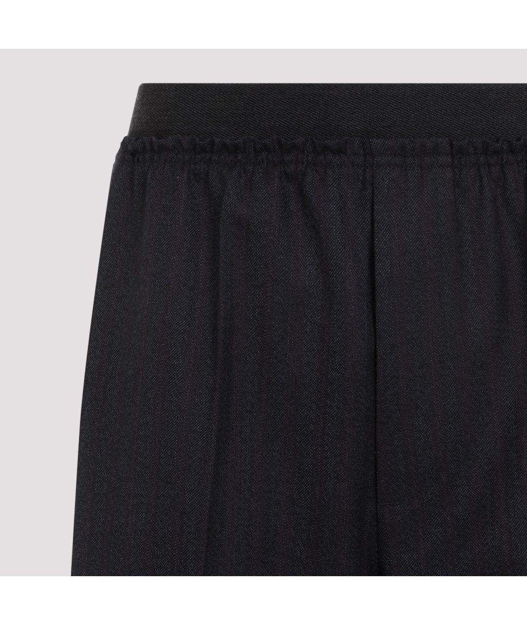 BOTTEGA VENETA Синие шерстяные прямые брюки, фото 3